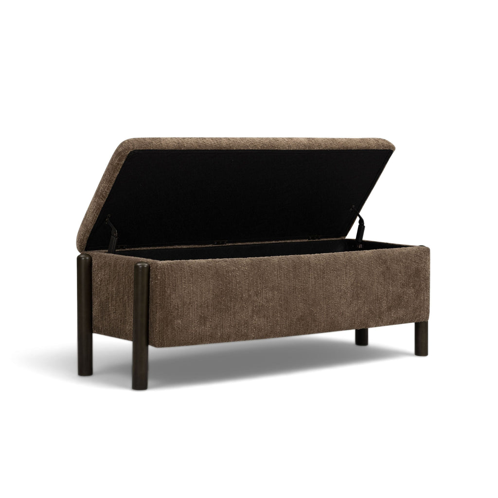 Abby 52 Nubby Fabric Storage Bench
