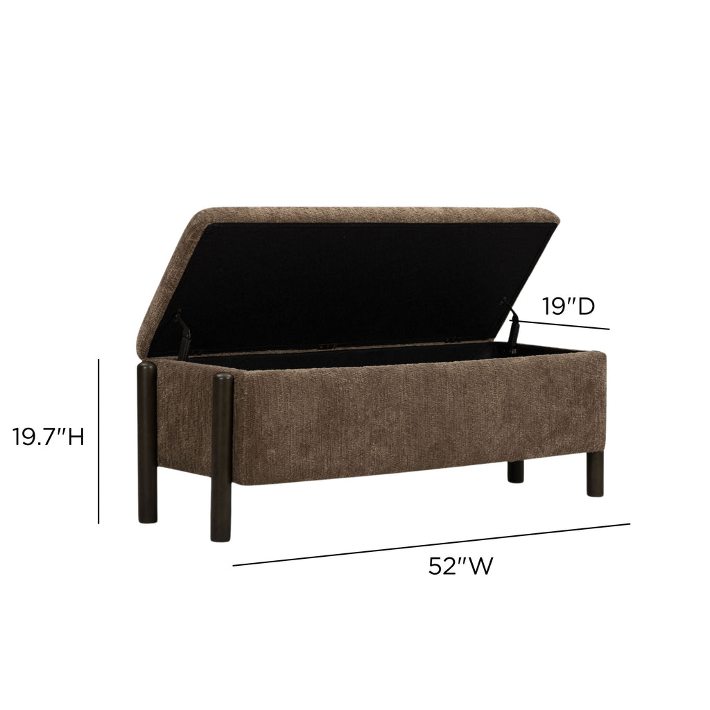 Abby 52 Nubby Fabric Storage Bench