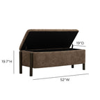 Abby 52 Nubby Fabric Storage Bench