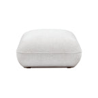 Arezza Stone White Contract-Grade Basketweave Chenille Ottoman