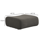 Zenith Contract-Grade Upcycled Fabric Ottoman