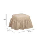 Gertrude Yellow Gingham Performance Linen Skirted Ottoman
