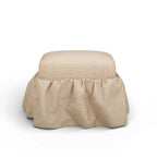 Gertrude Yellow Gingham Performance Linen Skirted Ottoman