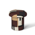 Lucy Mud Brown Abstract Print Mushroom Accent Stool