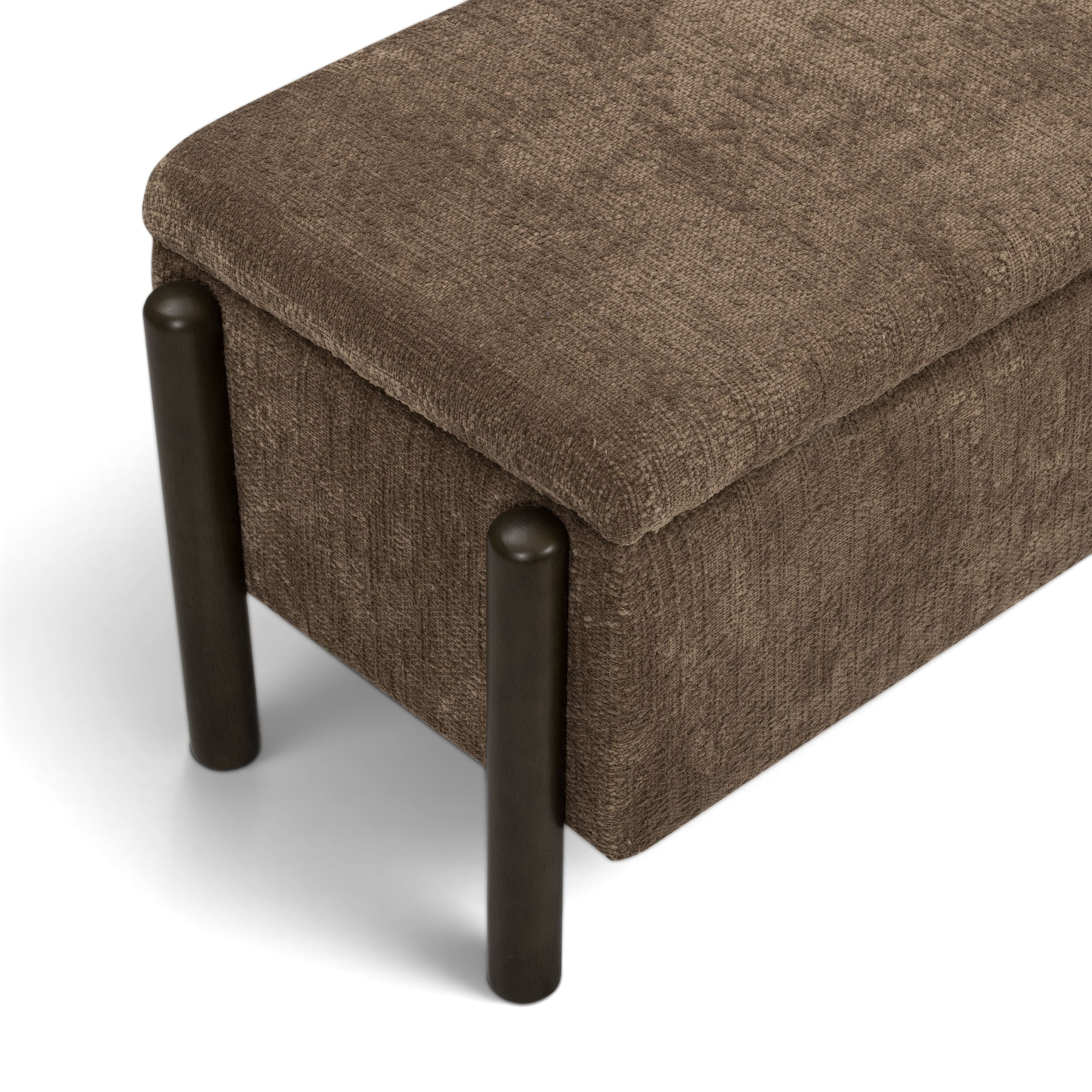 Abby 52 Nubby Fabric Storage Bench
