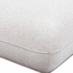 Arezza Stone White Contract-Grade Basketweave Chenille Ottoman