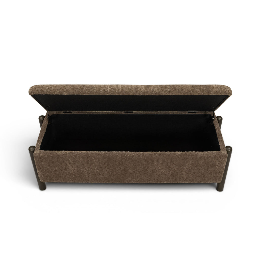 Abby 52 Nubby Fabric Storage Bench