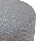 Elsie Grey Linen Upholstered Pouf